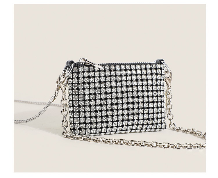 Small Rhinestone& Chain Shoulder CrossBody Bag > Rhinestone Bags > Mezon Handbags